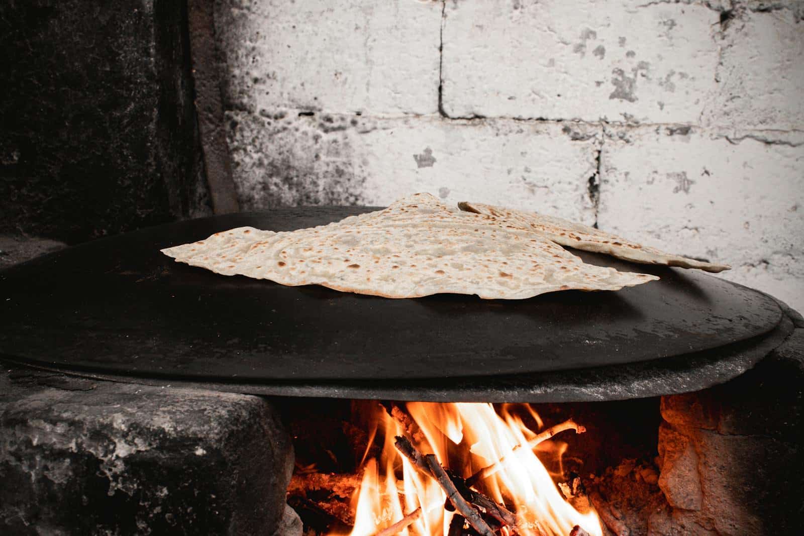 Flatbread Frying on the Hearth